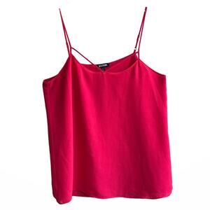 Tildon Chiffon Strappy Camisole Hot Pink Tank Top Cami Blouse Size Small